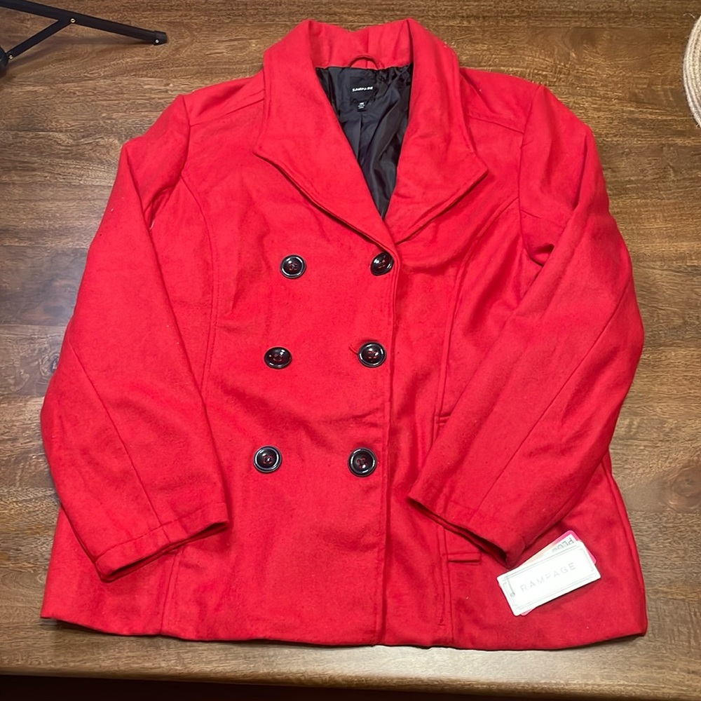 Women’s Rampage Plus Size Pea Coat Red